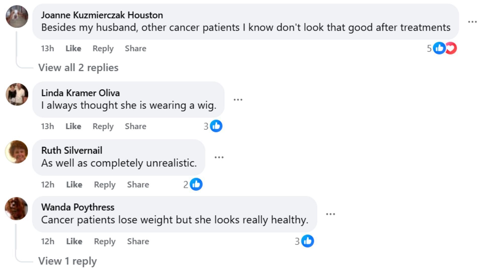 Comments by fans on the post (Image via Facebook/Yokika Hornsby)